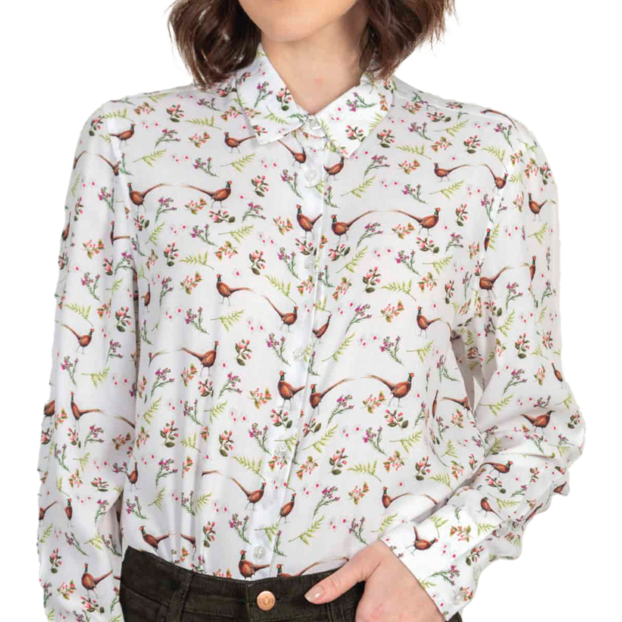 Lydia Shirt Double Pheasant Flowers
