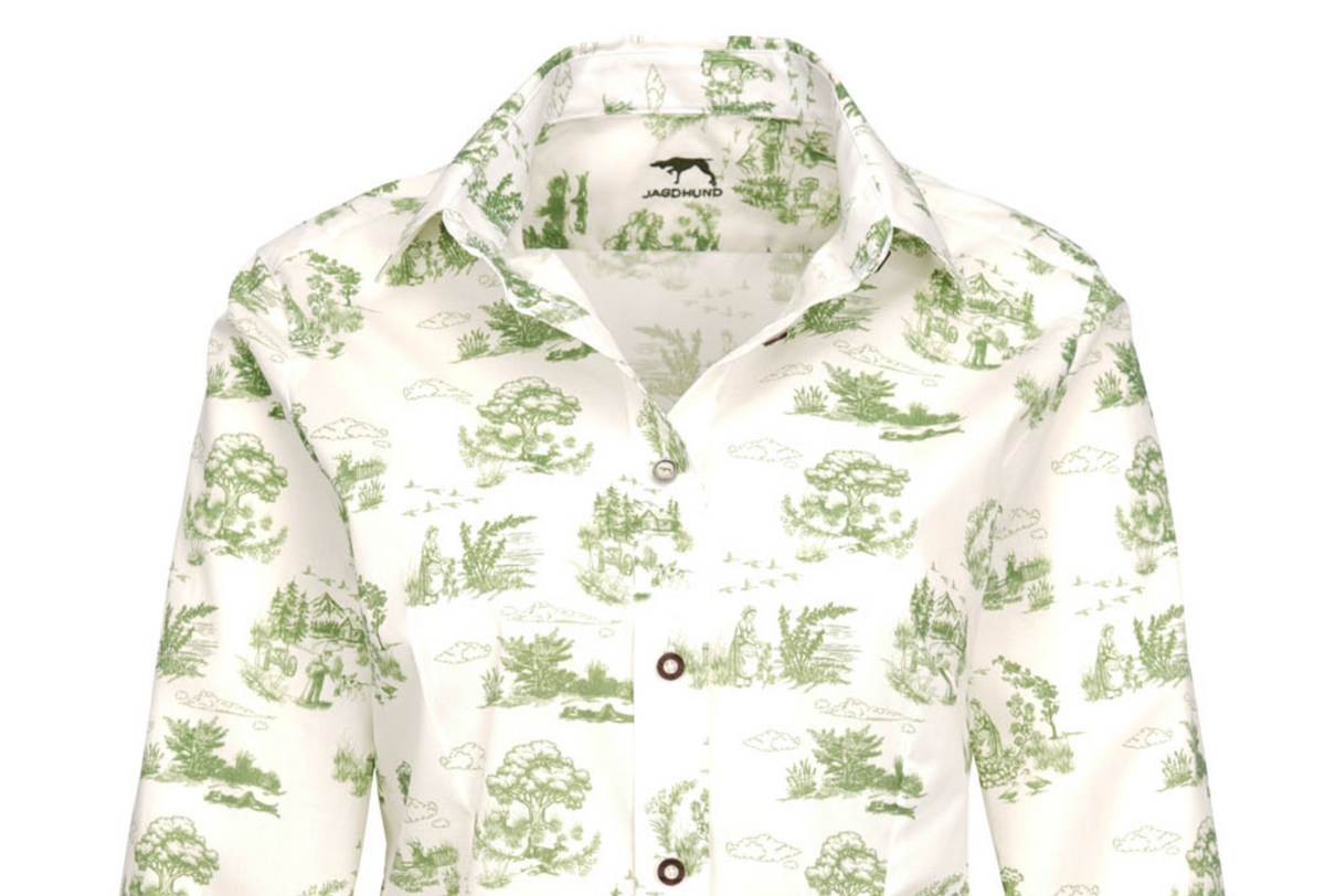 Madeleine Blouse - Olive Toile