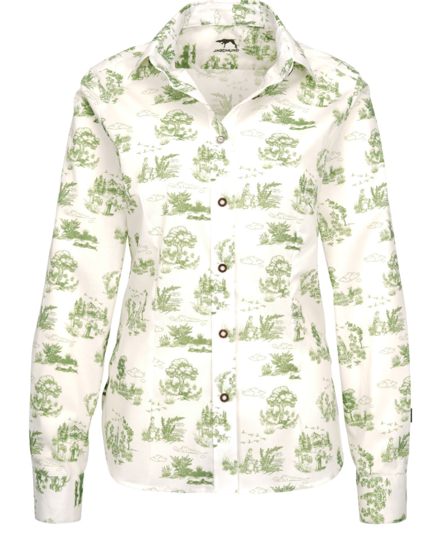 Madeleine Blouse - Olive Toile