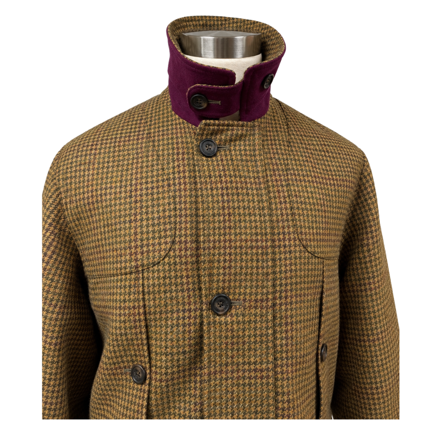 Lyndhurst Tweed Field Coat – Highland Gold Houndstooth