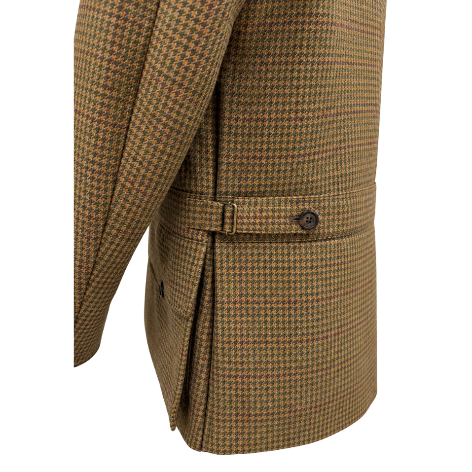 Lyndhurst Tweed Field Coat – Highland Gold Houndstooth