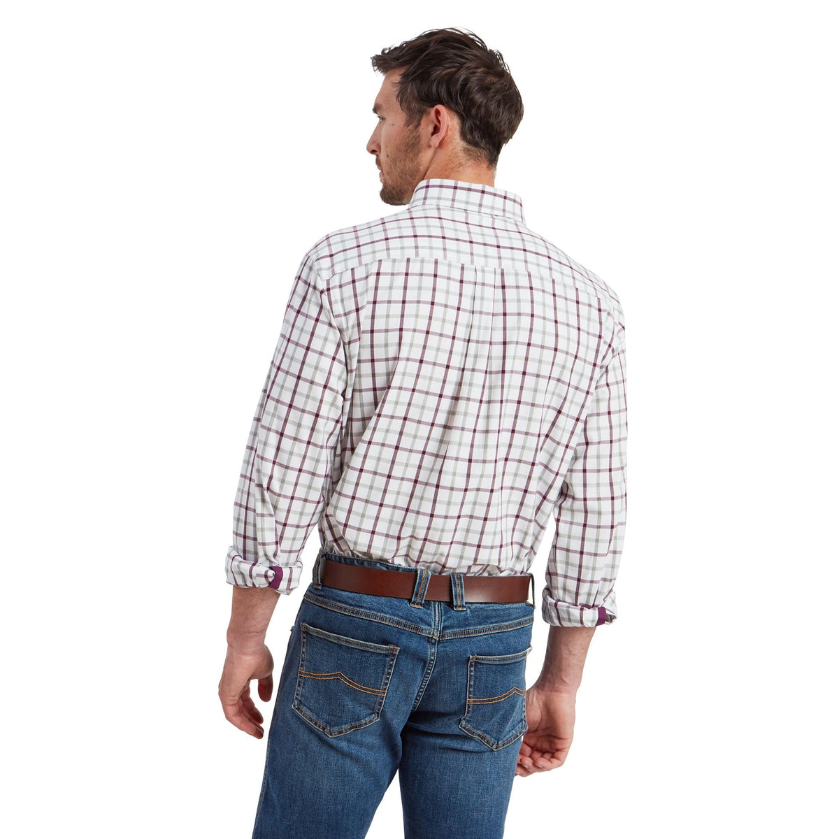 Brancaster Classic Shirt Wine Check