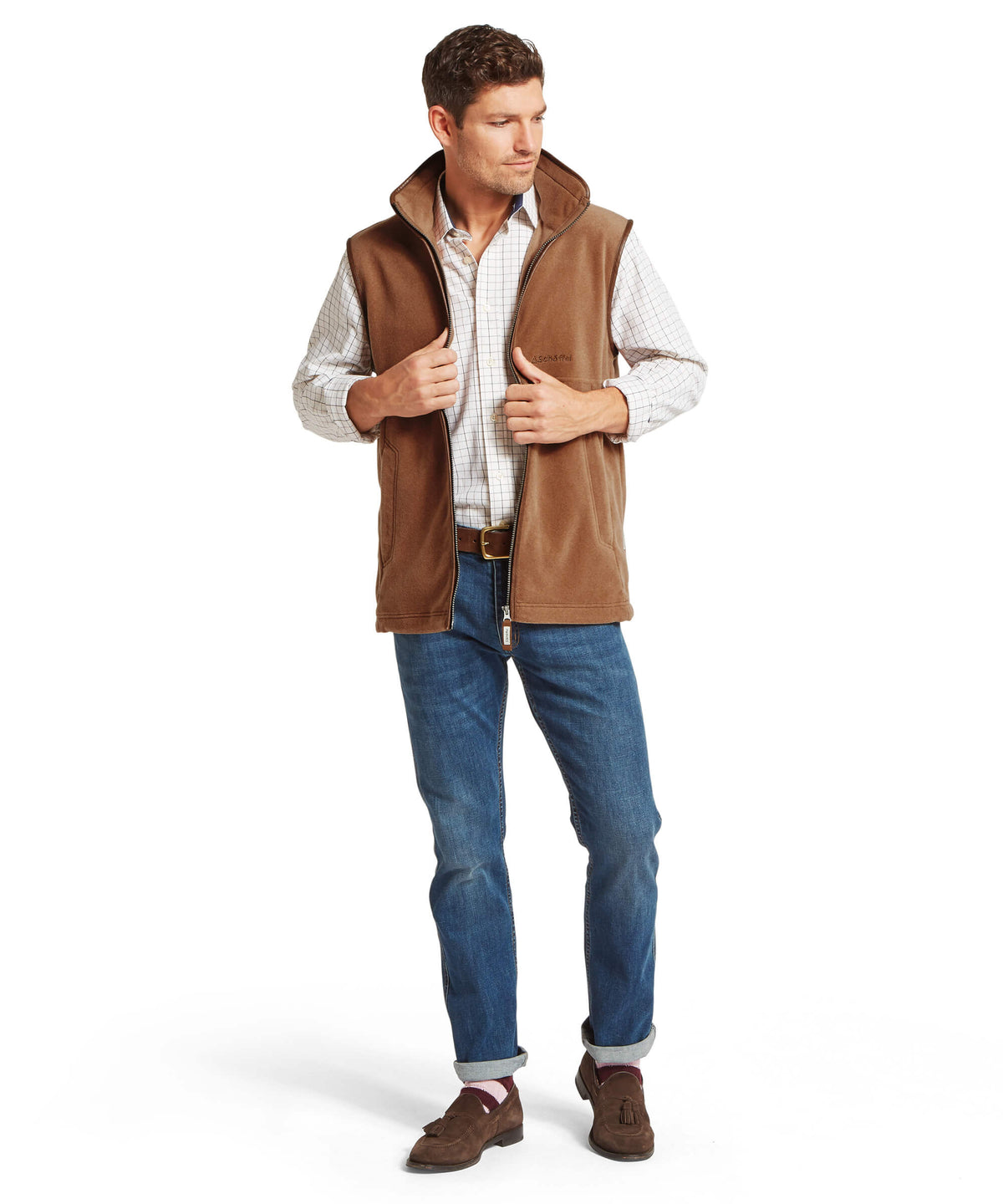 Schöffel Oakham Fleece Gillet Toffee – modell, sida