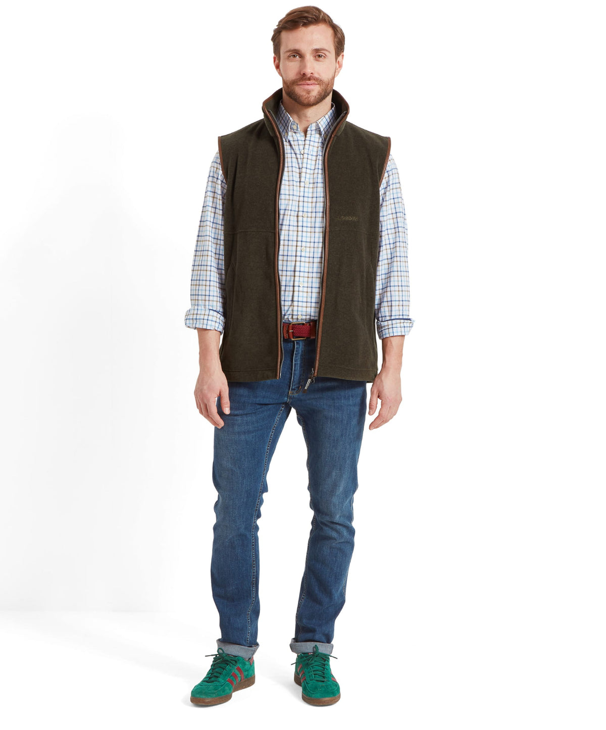Schöffel Oakham Fleece Gillet Dark Olive – modell, sida
