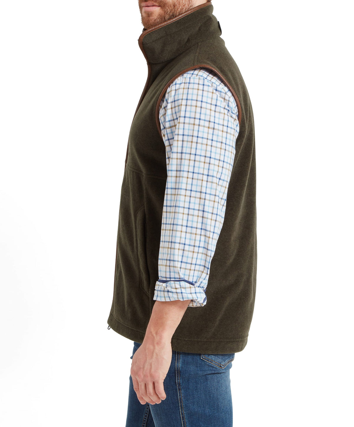 Schöffel Oakham Fleece Gillet Dark Olive – modell, bak