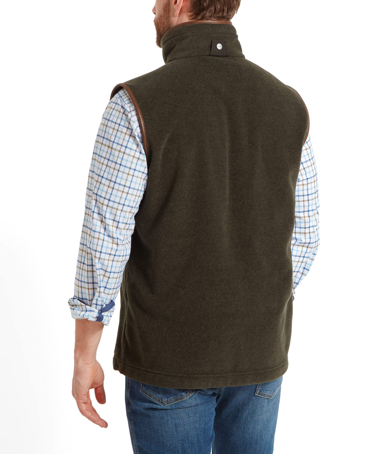 Schöffel Oakham Fleece Gillet Dark Olive – modell i fält
