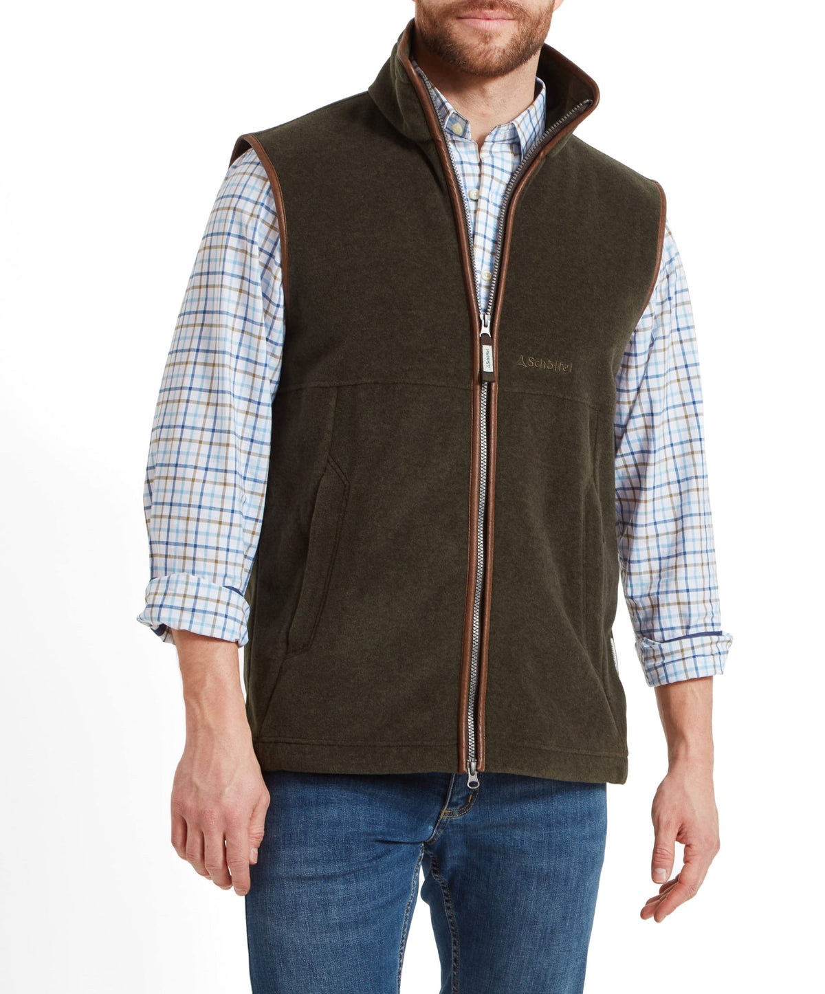 Schöffel Oakham Fleece Gillet Dark Olive – detaljbild
