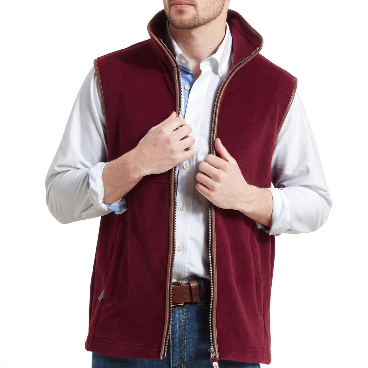 Oakham Fleece Gillet Claret
