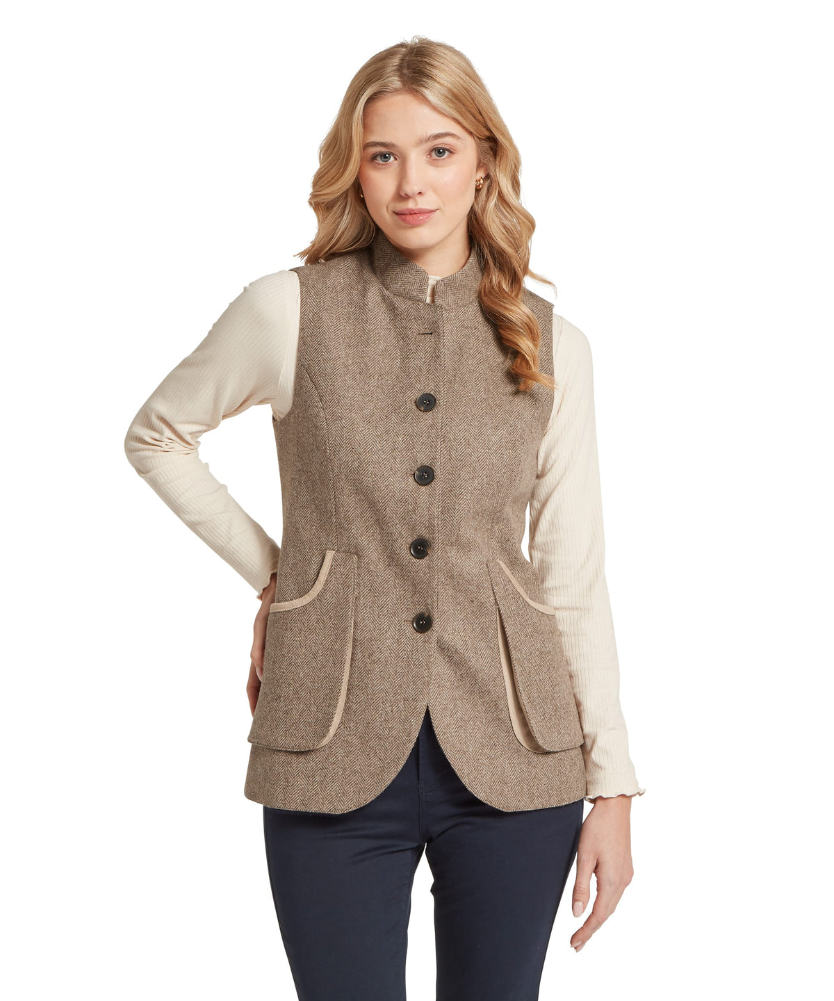 Schöffel Pennan Tweed Waistcoat - model front