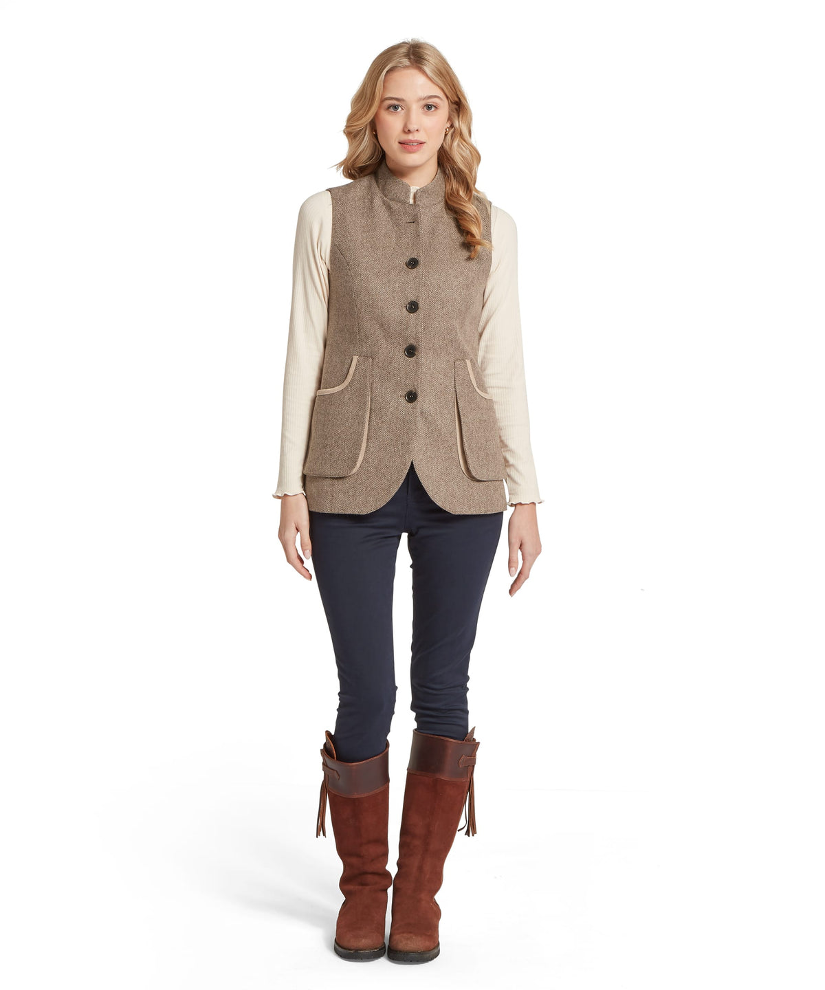 Schöffel Pennan Tweed Waistcoat - model side