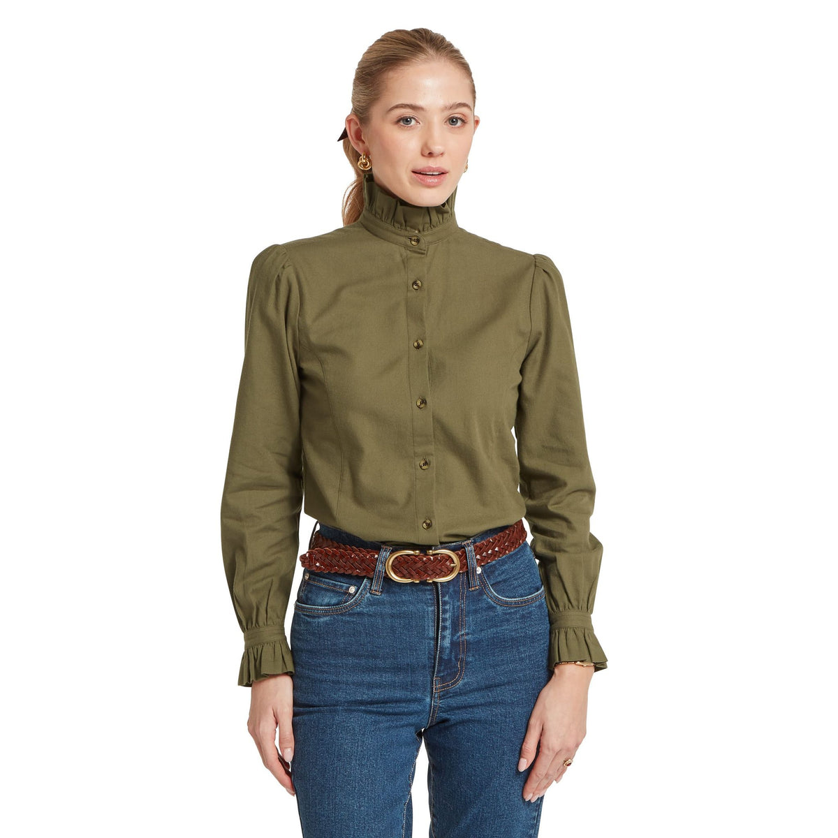 Schöffel Sheringham Shirt Dark Khaki Green – buren på modell