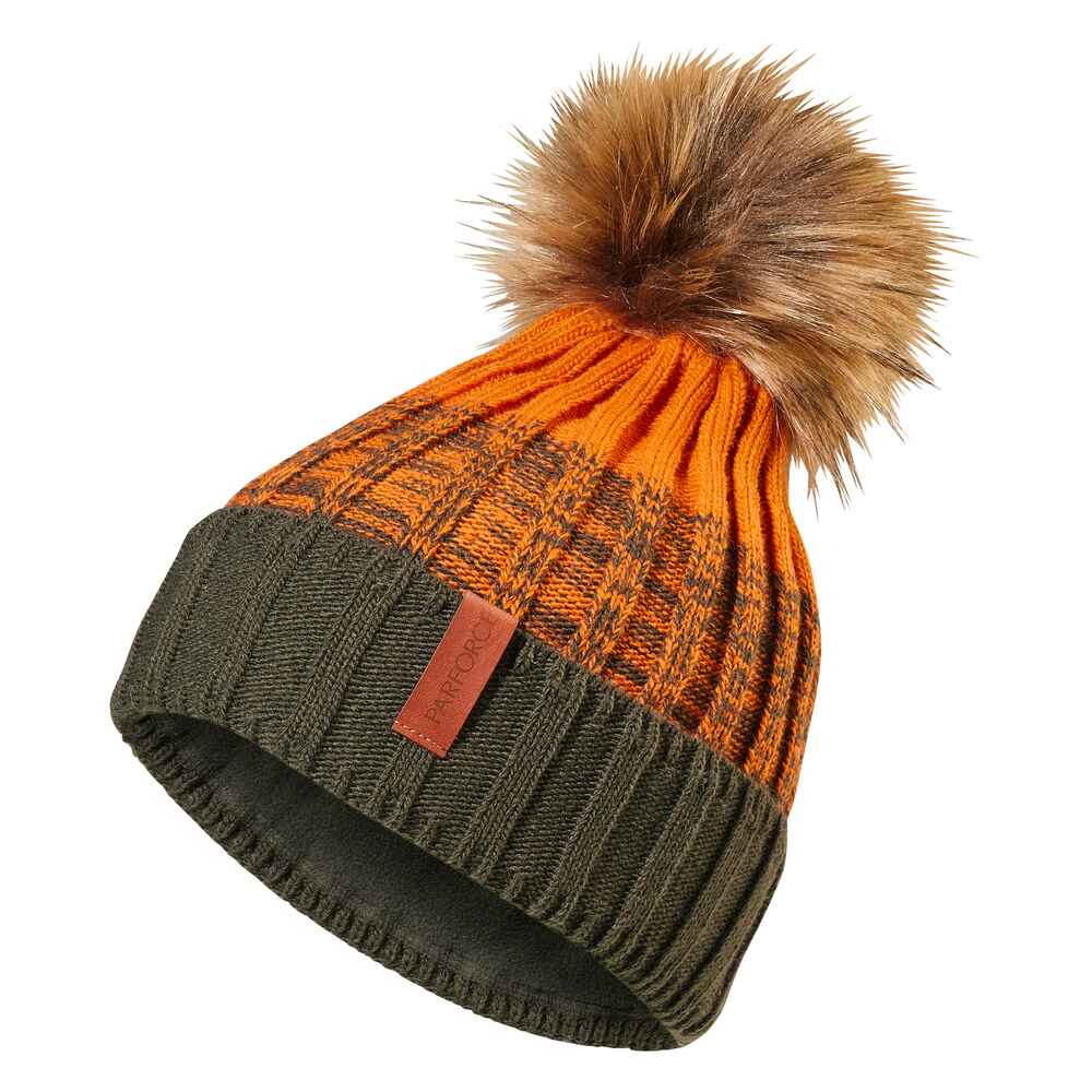 Bobble Hat Olive Orange