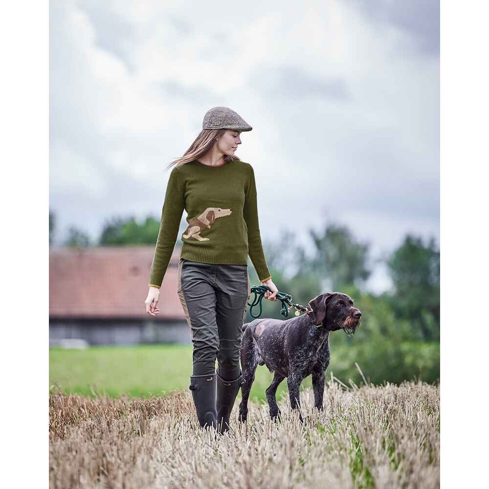 Pullover med taxmotiv oliv