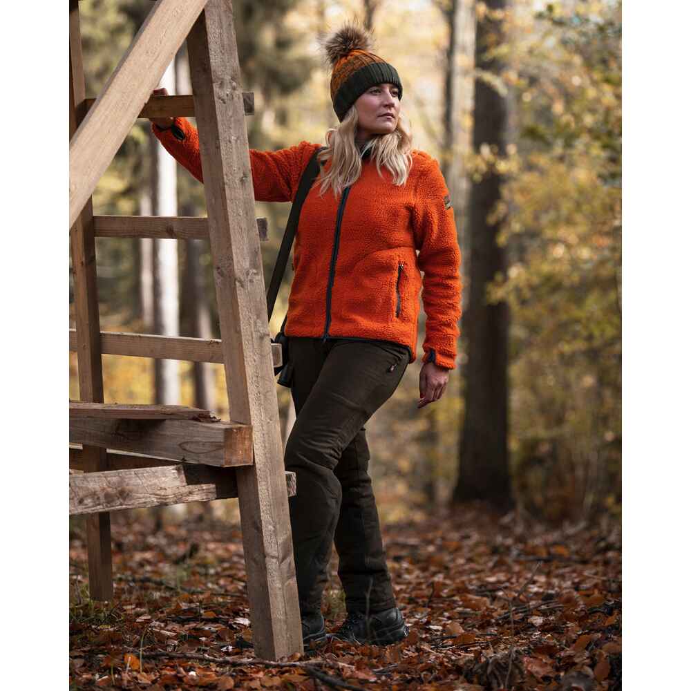 Bobble Hat Olive Orange