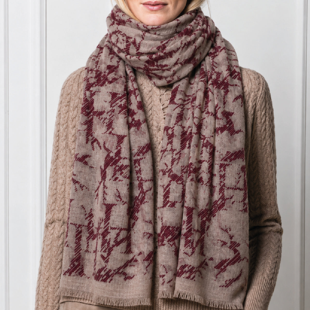 Hirsch Pure Wool Scarf Red