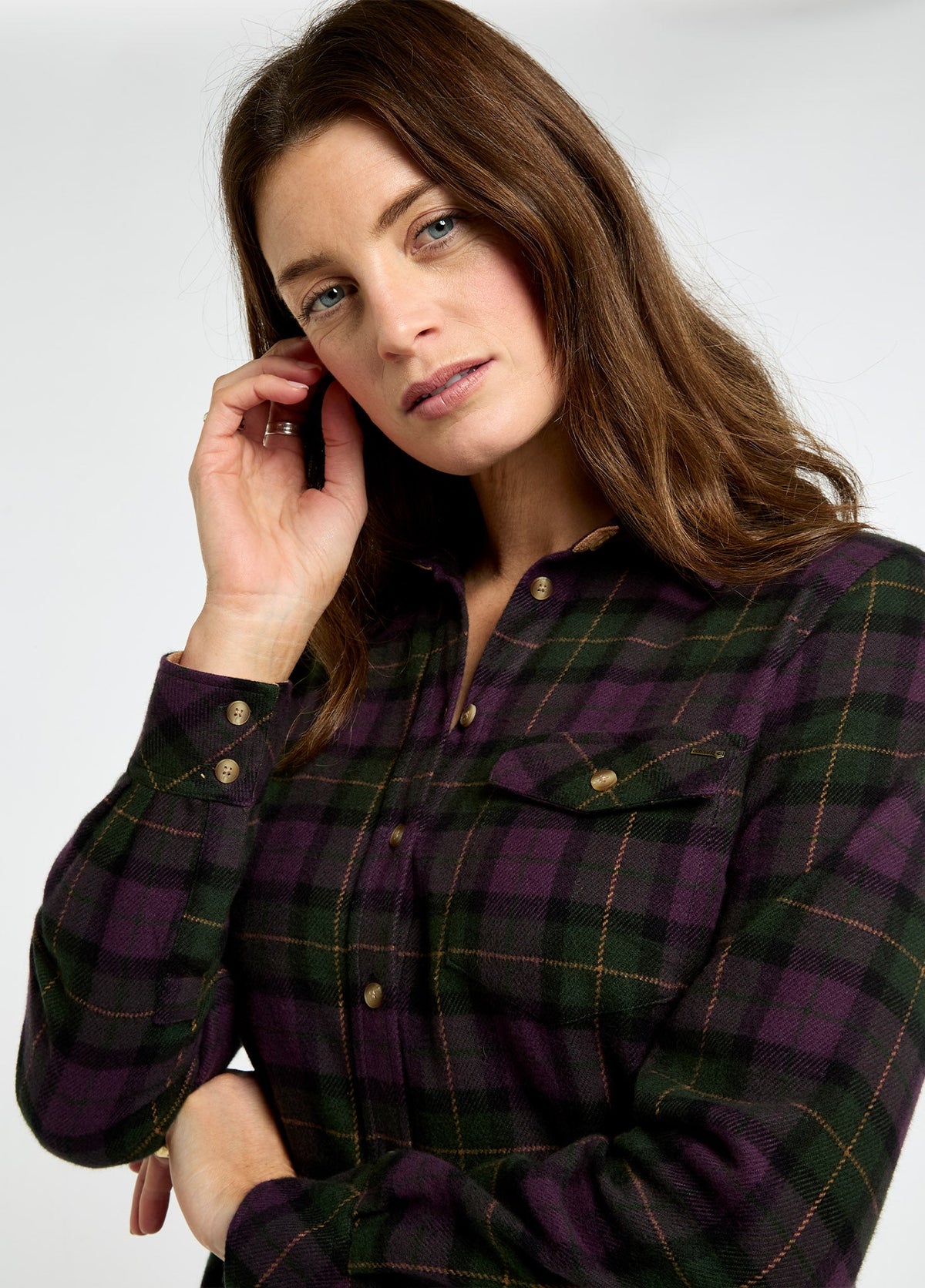 Dubarry Wildprivet Women's Hunting Check Shirt Damson - back