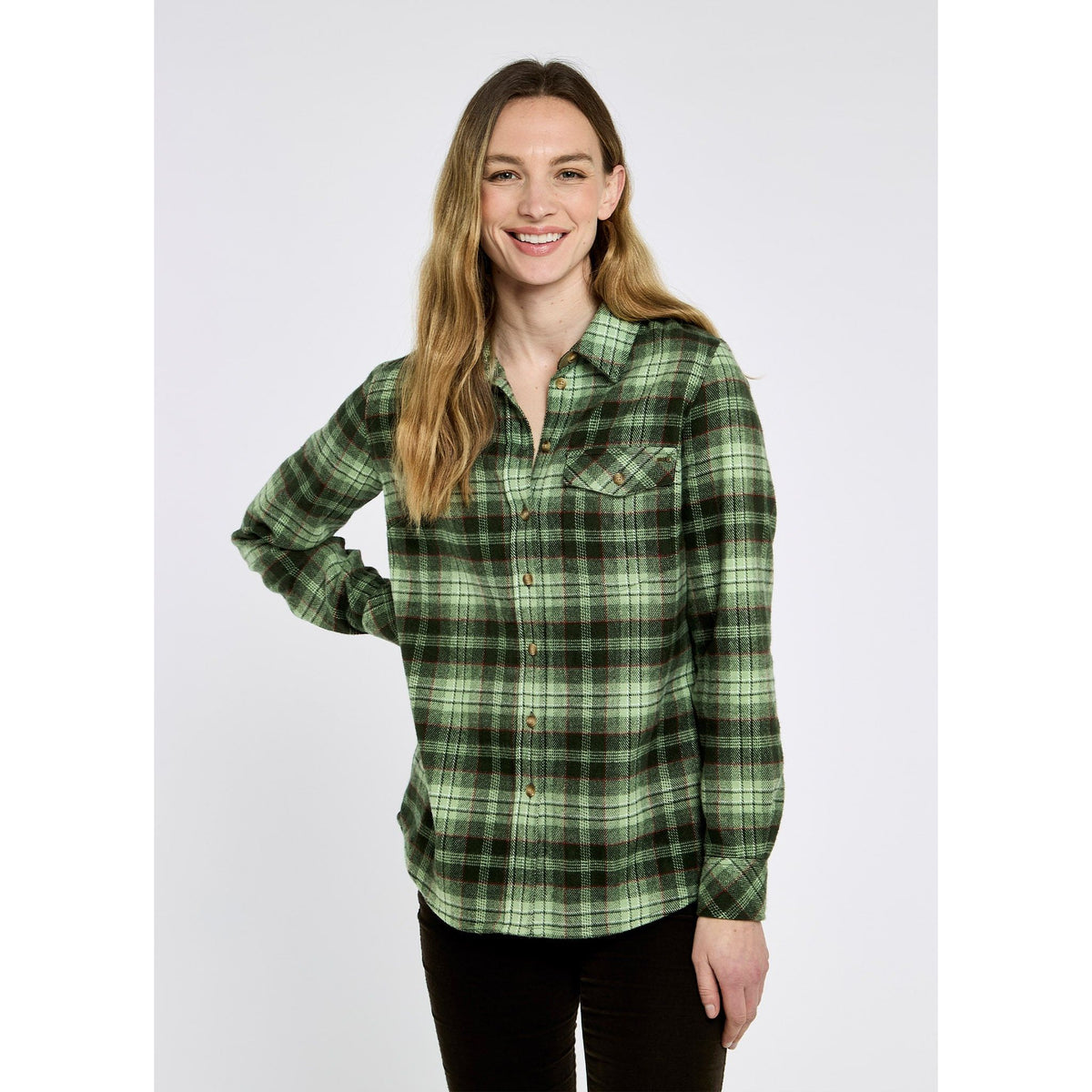 Wildprivet Women’s hunting check shirt - Olive