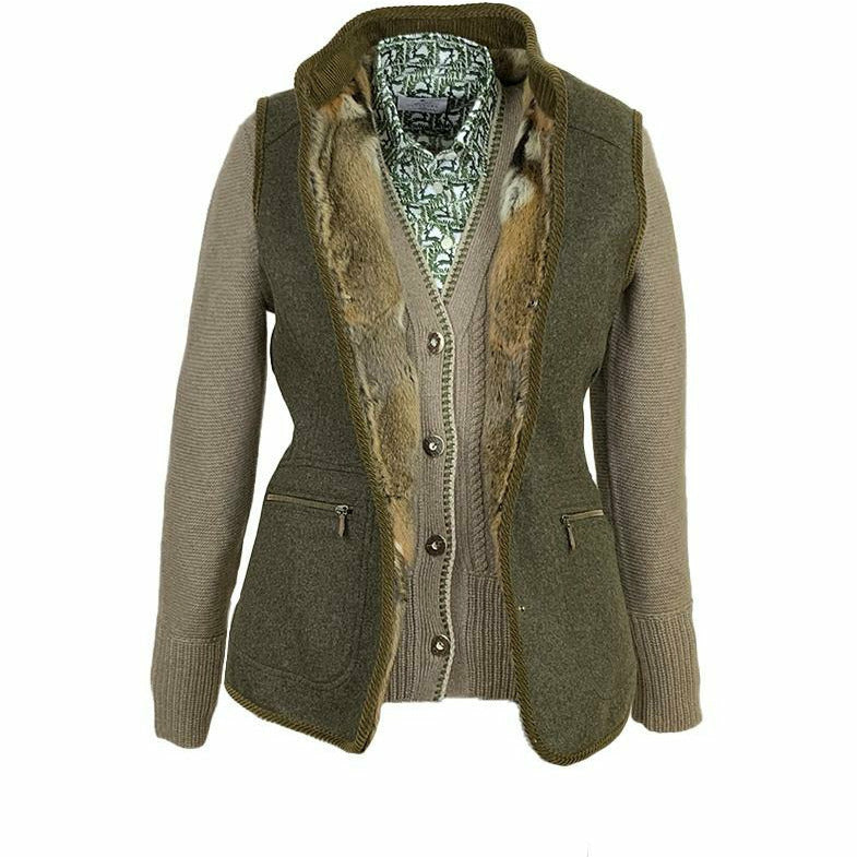 Marla Lodenväst med hamsterpäls