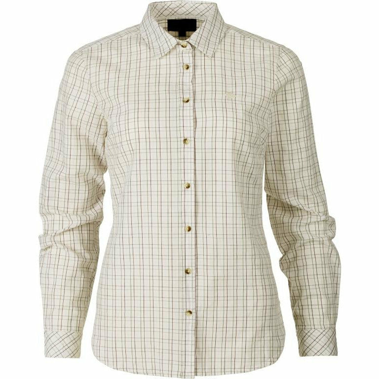 Claire Lady Skjorta Tofu check - STORLEK SMALL