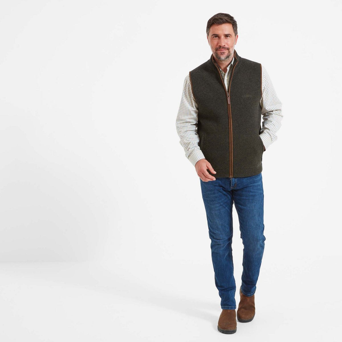 Orkney Merino Gillet Loden Green