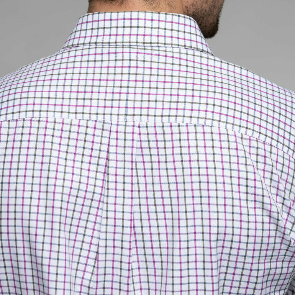 Milton Tailored Shirt Pink Olive Check