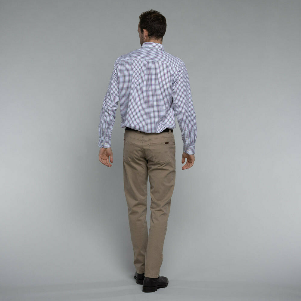 Milton Tailored Shirt Pink Olive Check