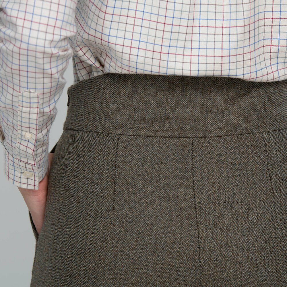 Tweed Culottes Loden Green Herringbone