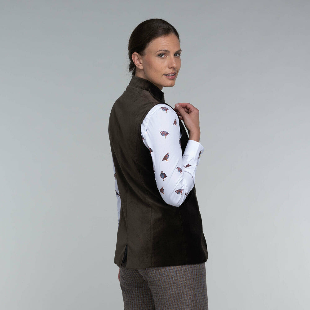 Ladies Nehru Waistcoat Espresso