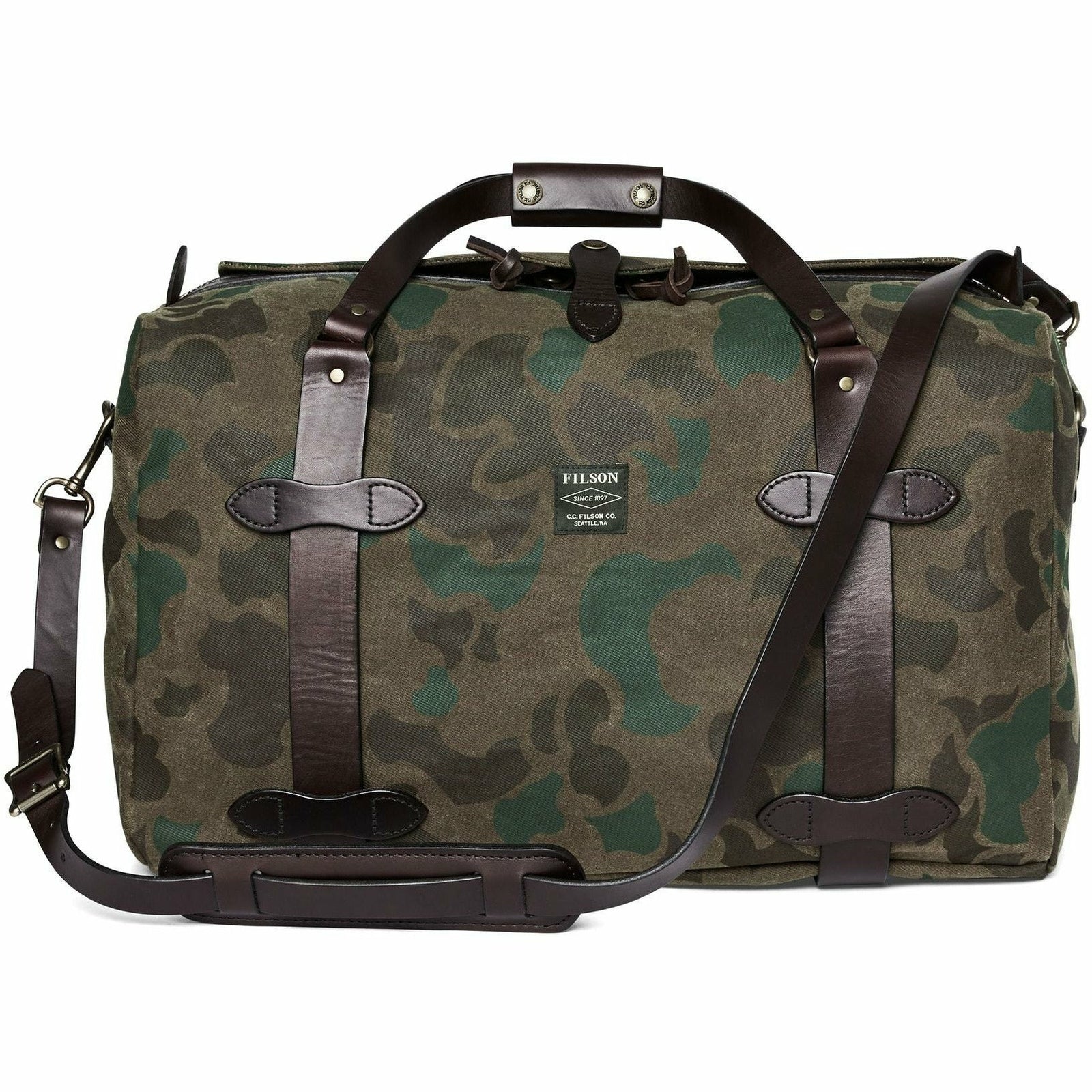 Waxed Rugged Twill Duffle Bag Camo