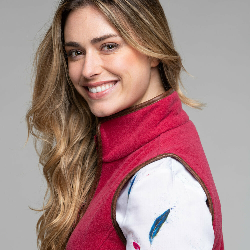 Lyndon II Fleece Gillet W Pomegranate