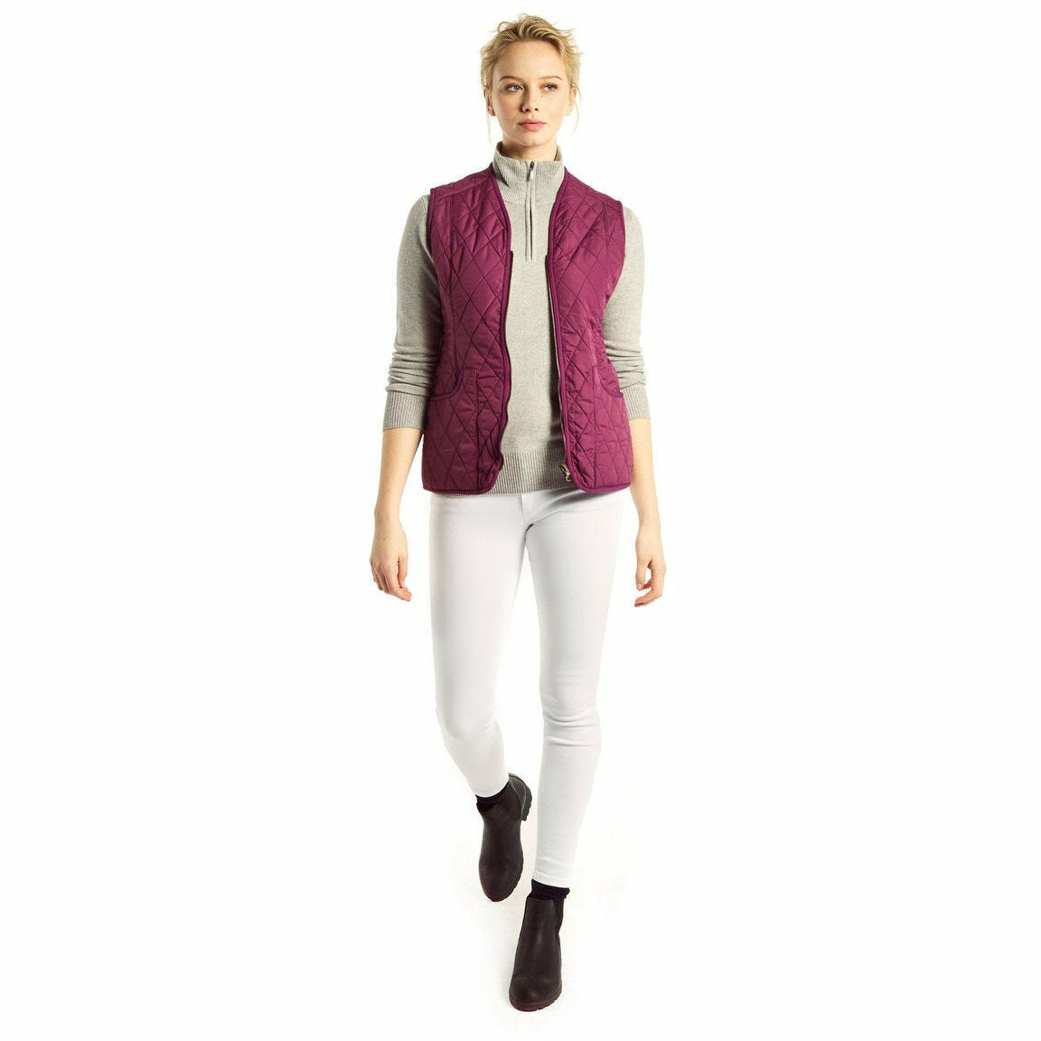 Kilruddery Quilted Gilet Berry - STORLEK 34