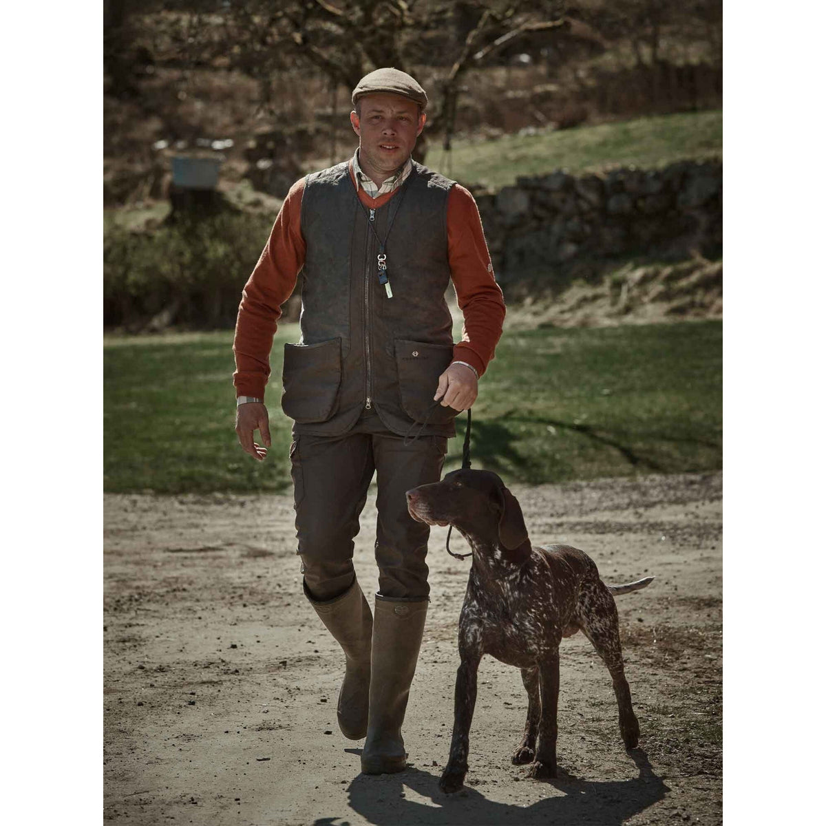 Aston V-Neck Merino Pullover Amber