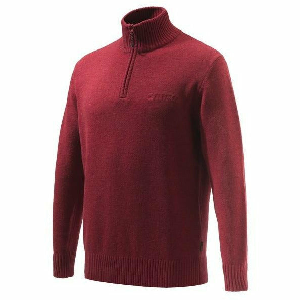 Dorset Half Zip Sweater Red