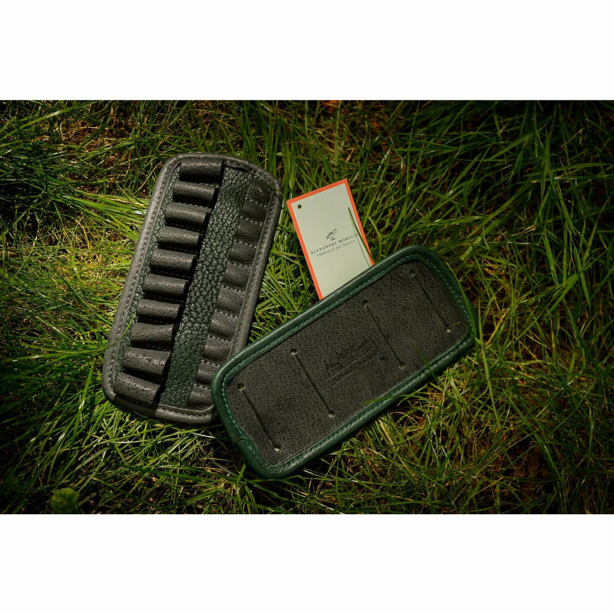 Patronhållare Vildsvinsläder Grön