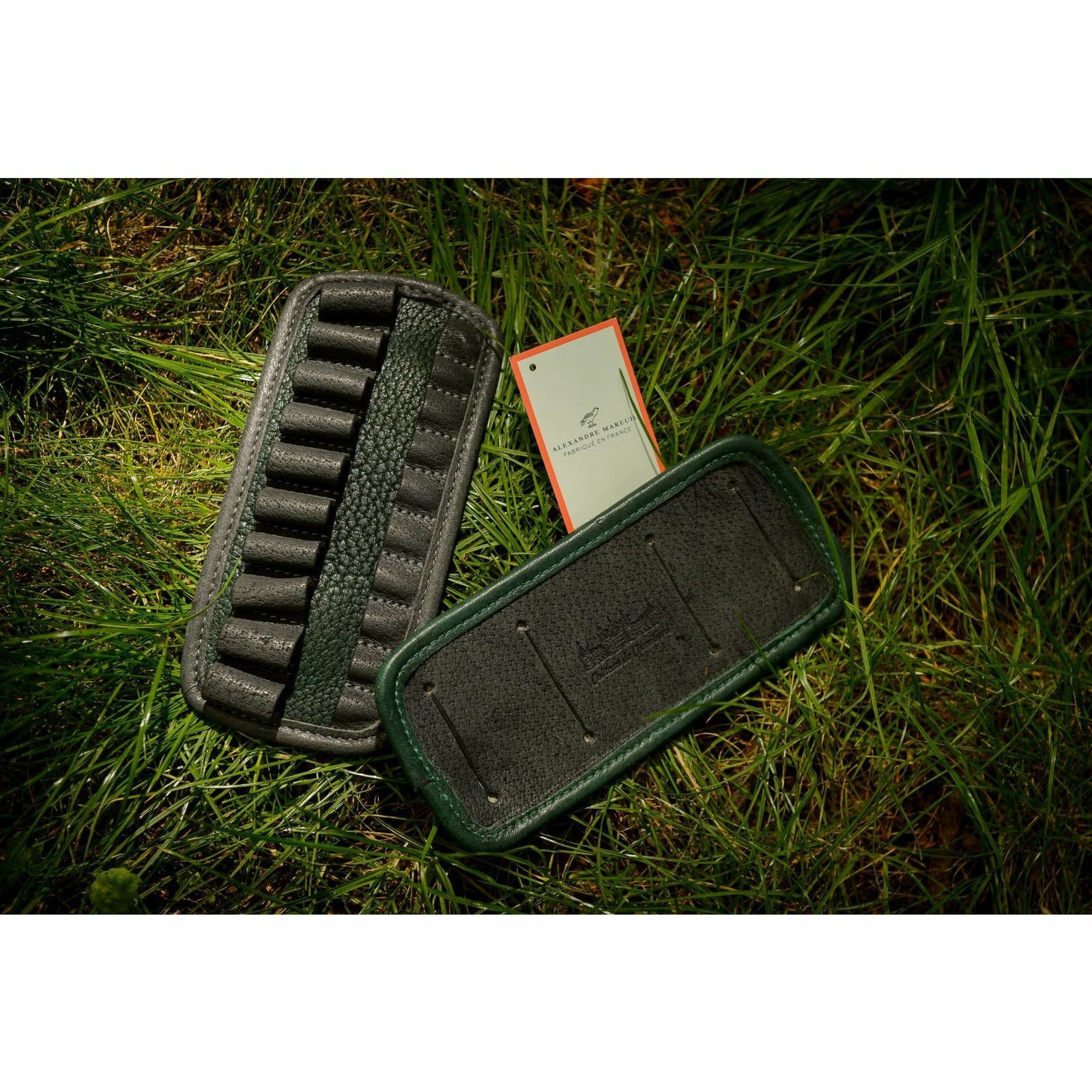 Patronhållare Vildsvinsläder Grön