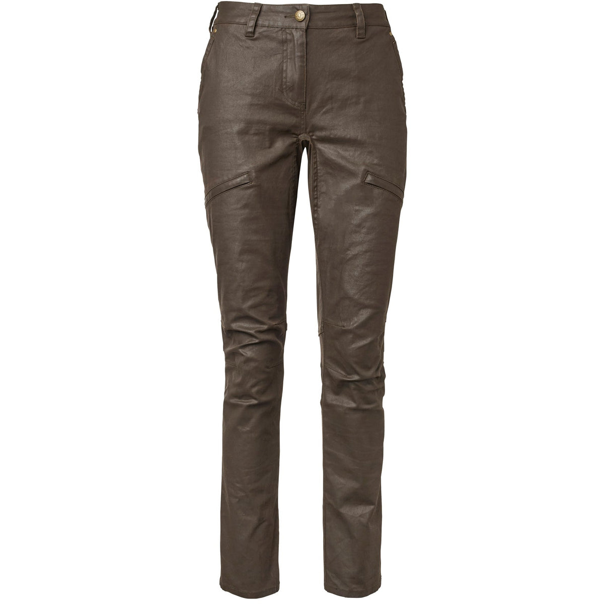 Vintage Pant Women Leather Brown