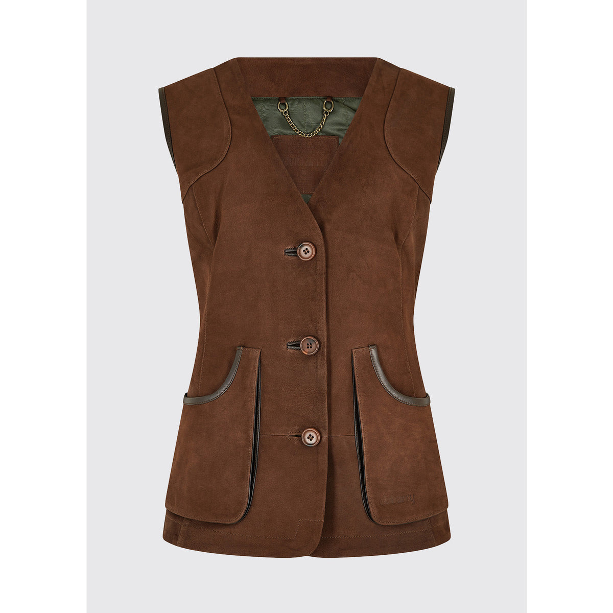 Allendale Leather Gilet Walnut