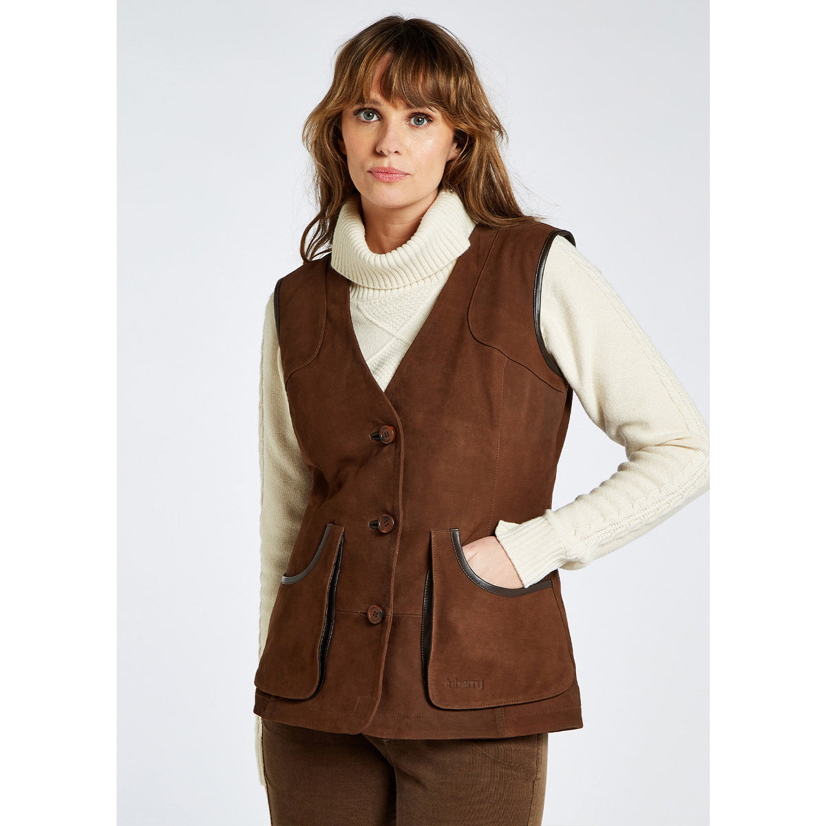 Allendale Leather Gilet Walnut