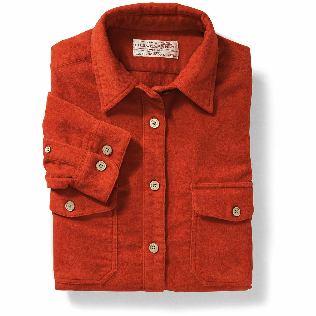 Womens Moleskin Shirt Burnt Orange - Storlek XS -