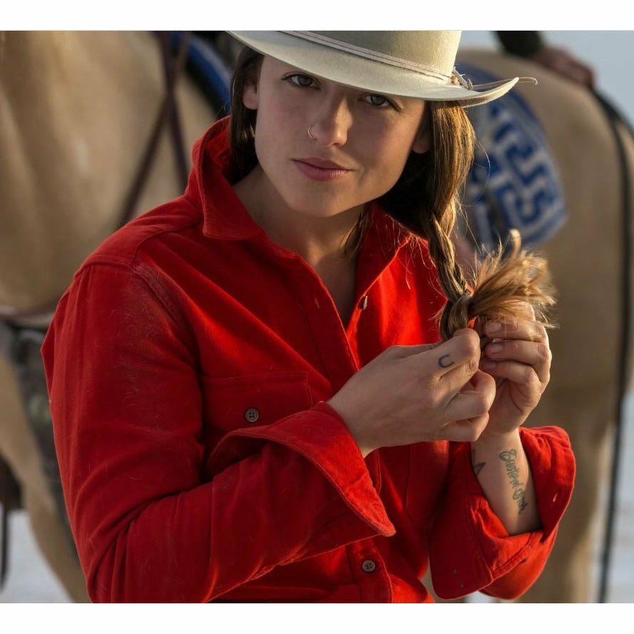 Womens Moleskin Shirt Burnt Orange - Storlek XS -