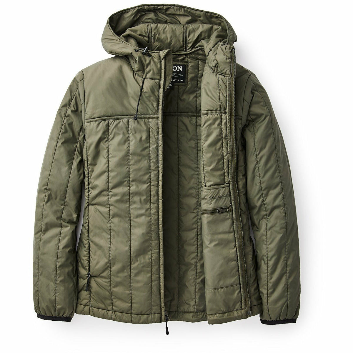 Womens Ultralight Hooded Jacket Olive - Storlek SMALL -
