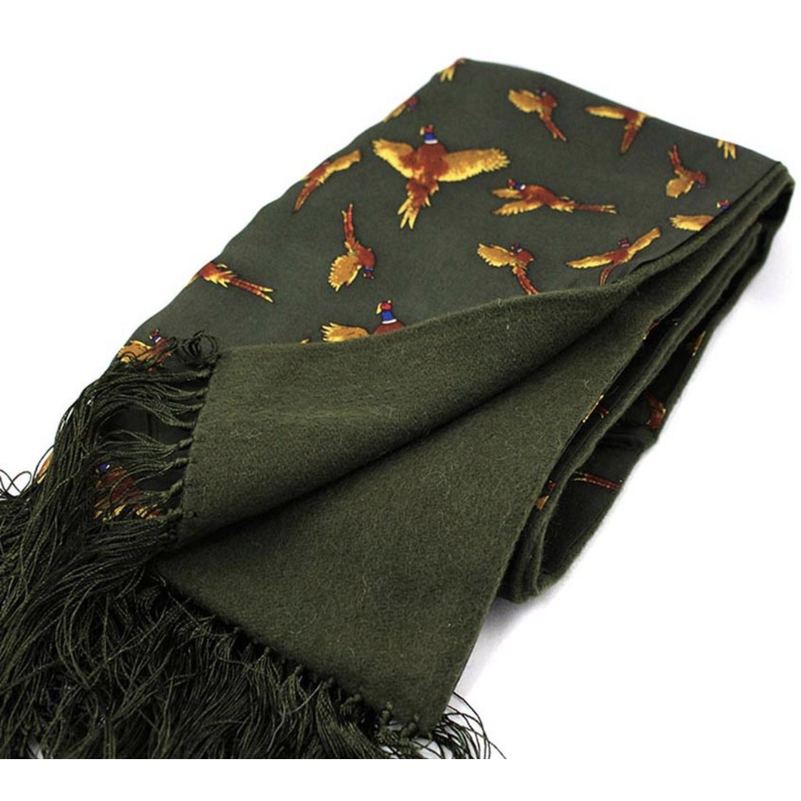 Halsduk Fasan Grön Siden/Lammull