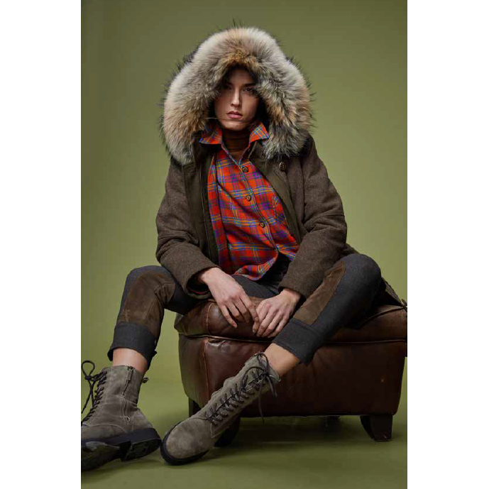 Margot Lodenjacka med pälstrim - STORLEK 36