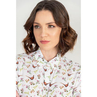 Lydia Shirt Double Pheasant Flowers
