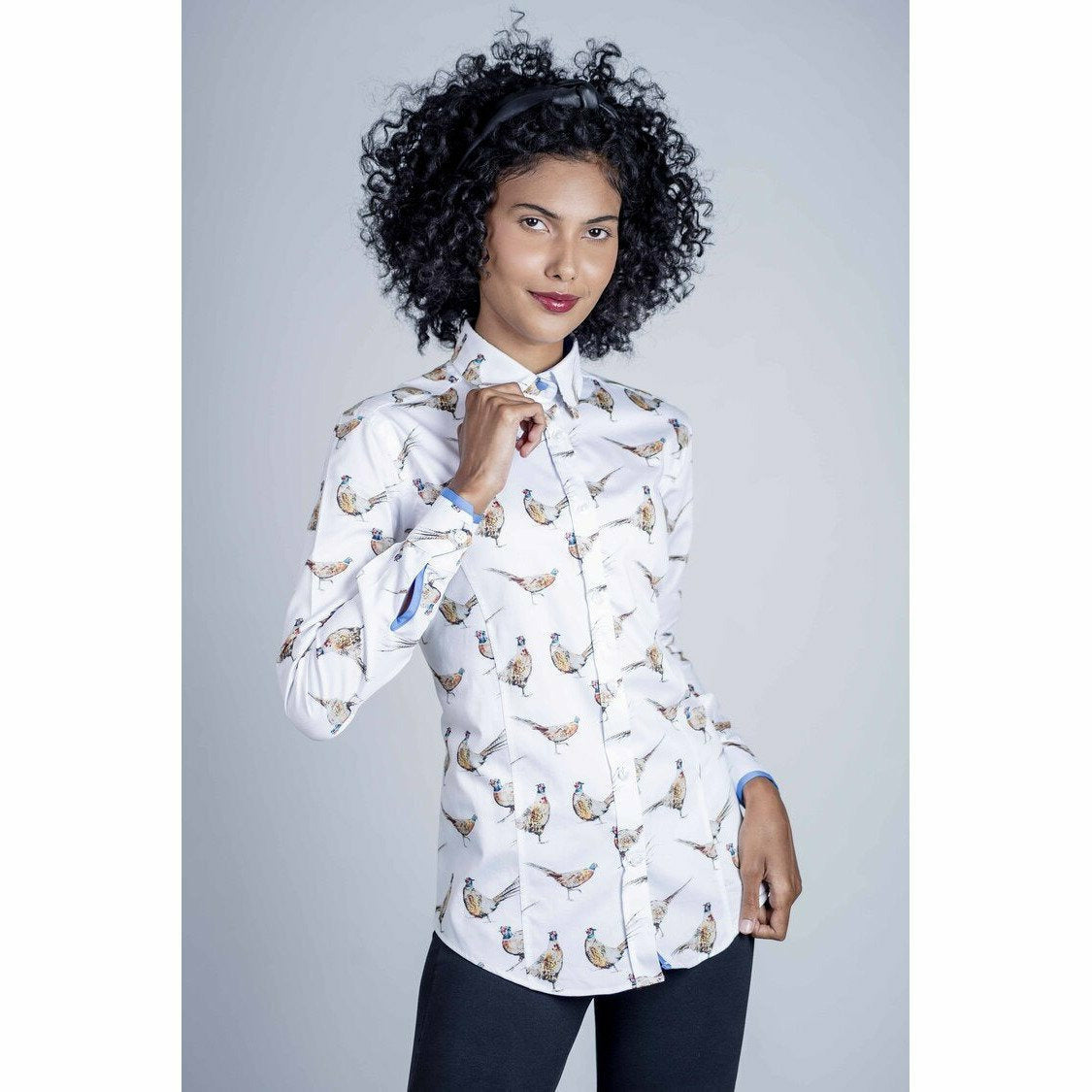 Layla Pheasants White Skjorta - Storlek 42 -