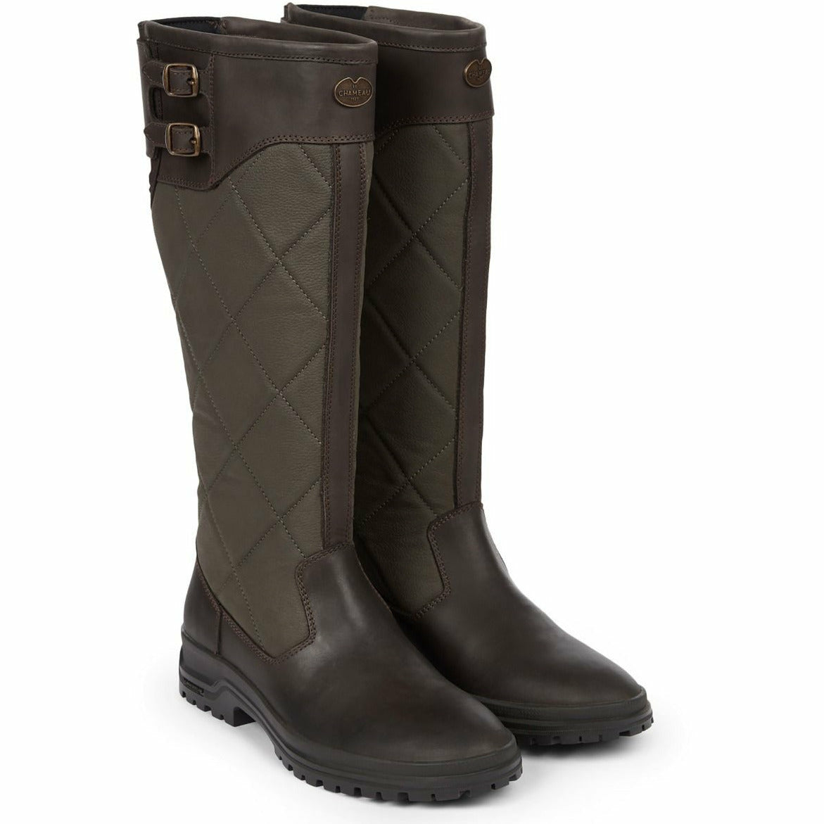 W Jameson Quilted Leather Boot Marron - STORLEK 40 -