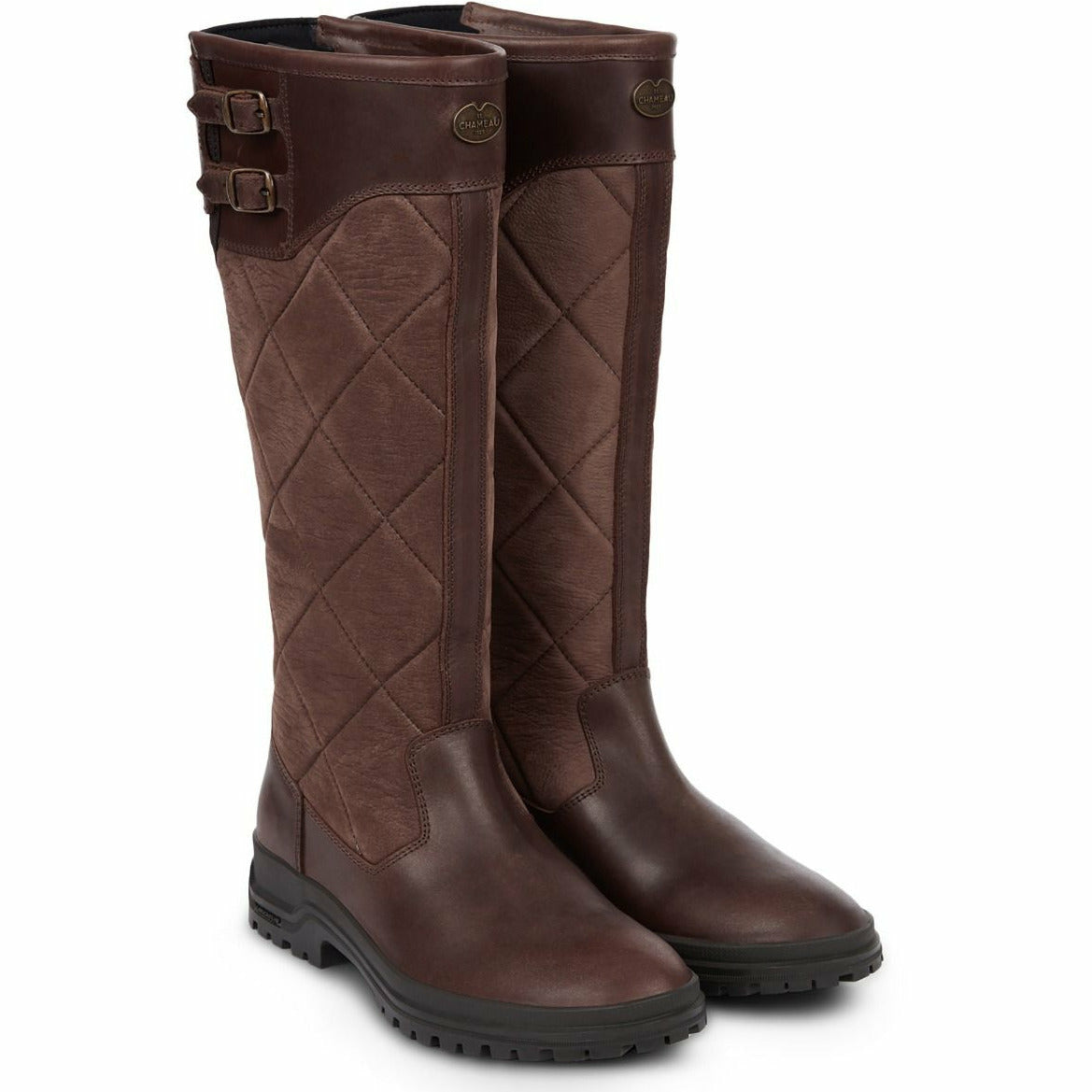 W Jameson Quiltad Läderstövel Caramel