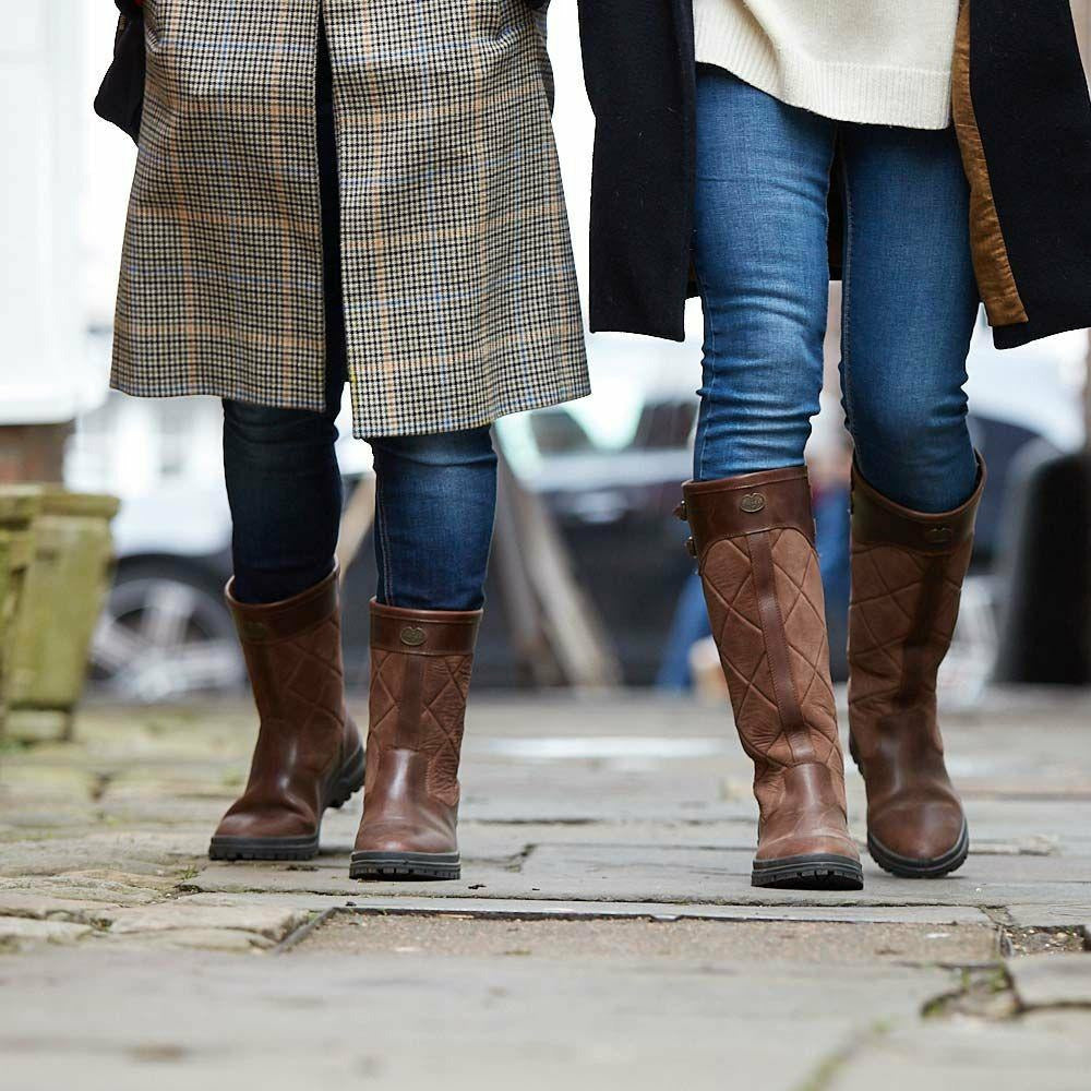 W Jameson Quiltad Läderstövel Caramel