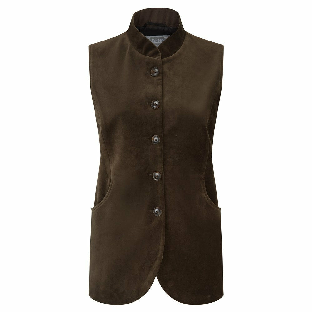 Ladies Nehru Waistcoat Espresso