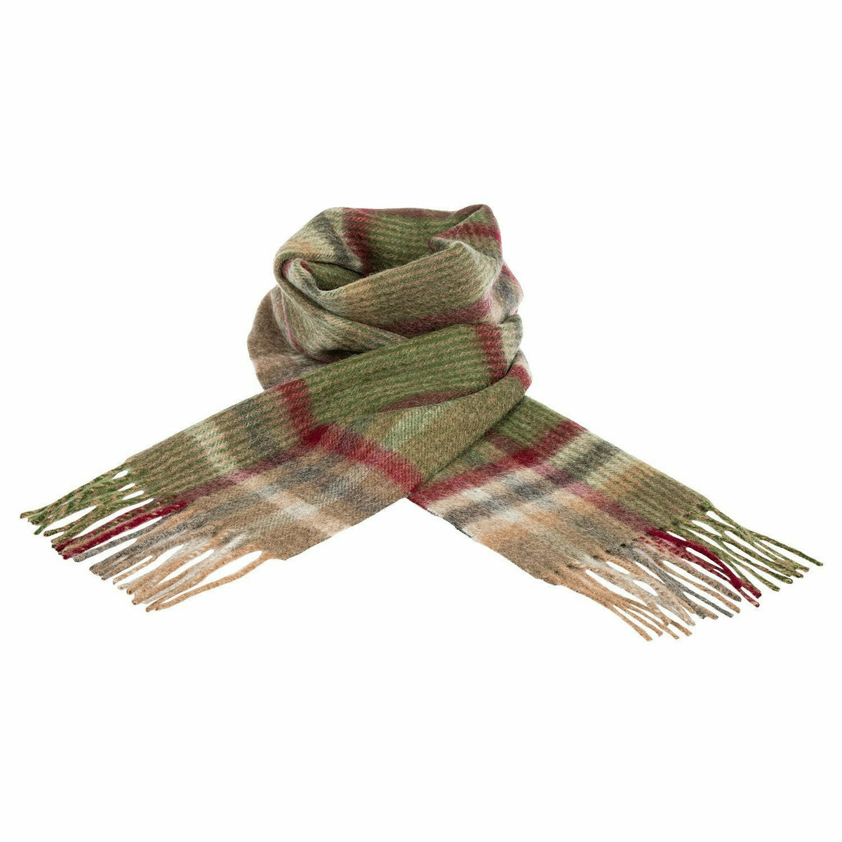 Marchbrae Lammullshalsduk Grön Röd Ruta